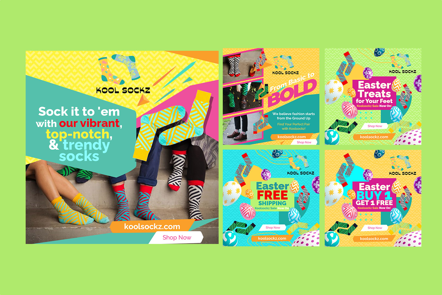 Social Media Advert Designs for Kool Sockz