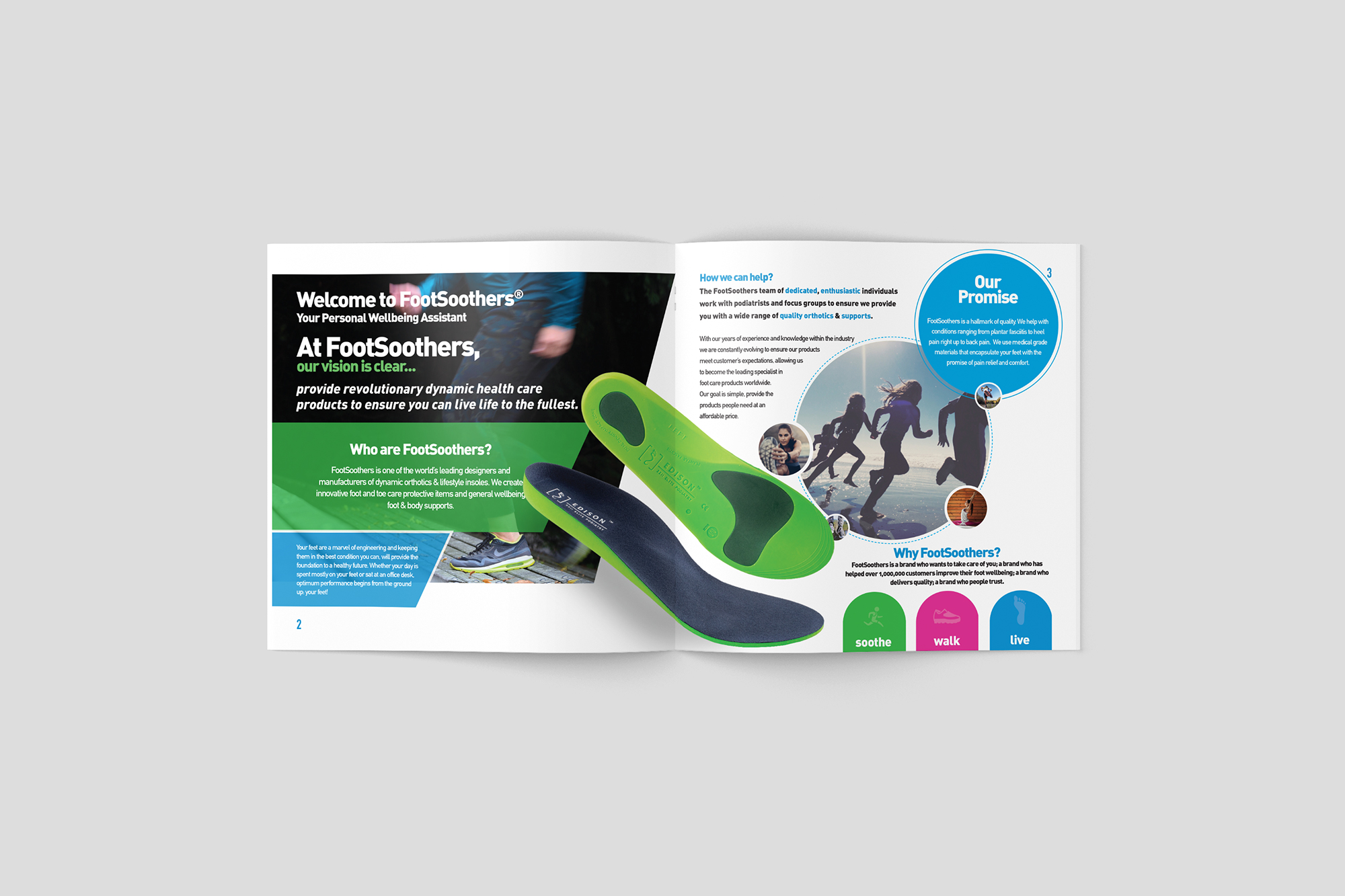 Foot Soothers Product Brochure Design detail